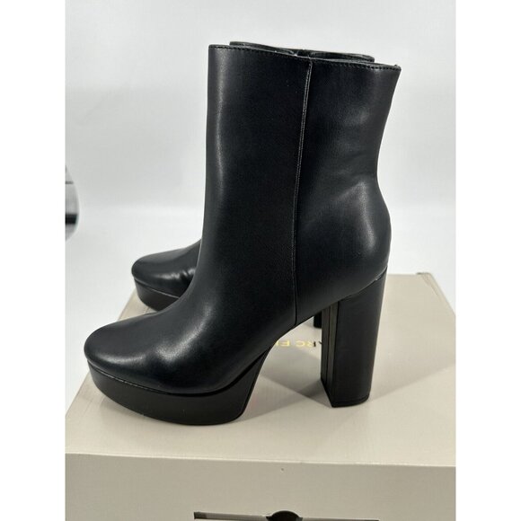 MARC FISHER Rublia 2 Womens Black Platform Bootie Heel Faux Leather Boots 9.5 M - Picture 4 of 10